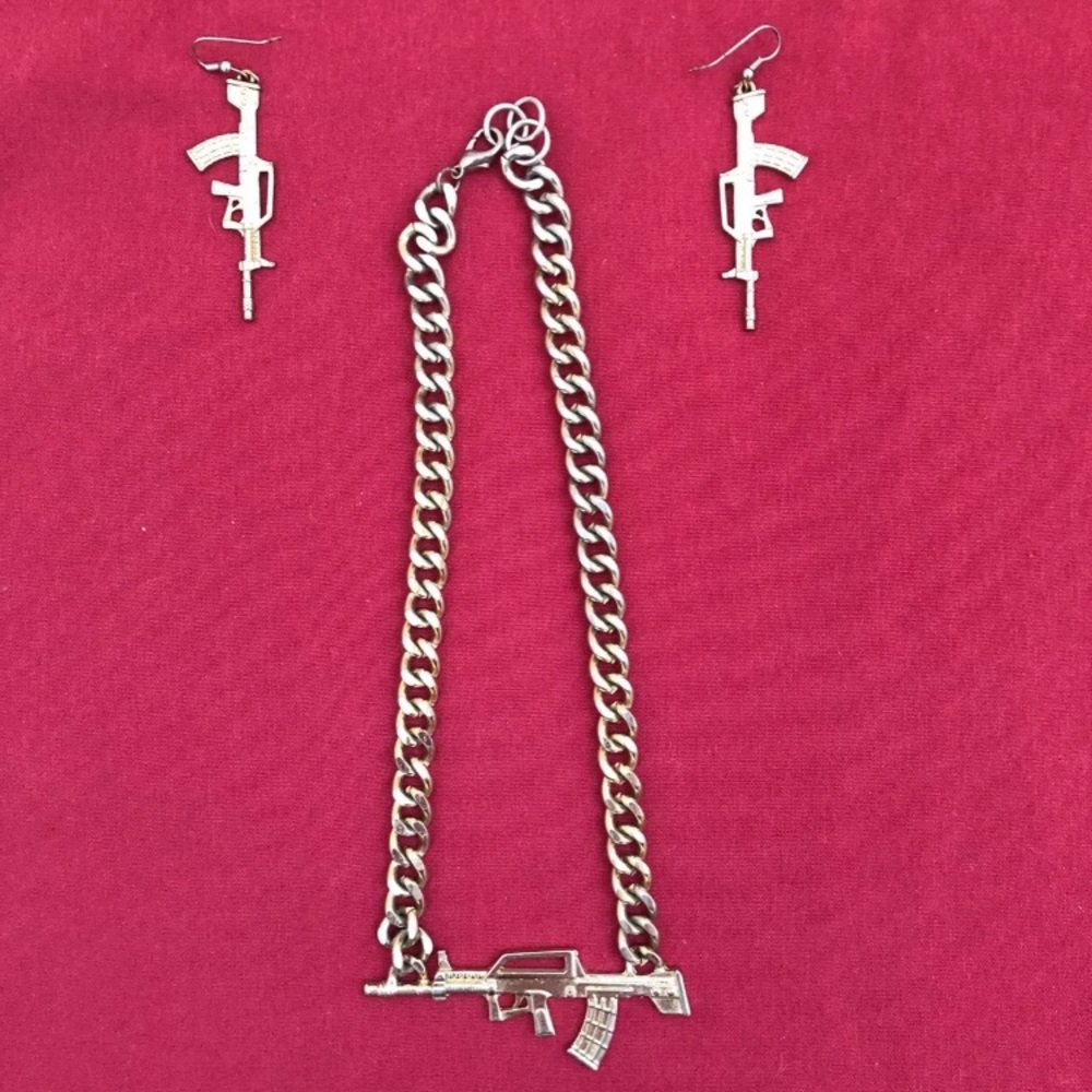 M16 necklace and earrings set